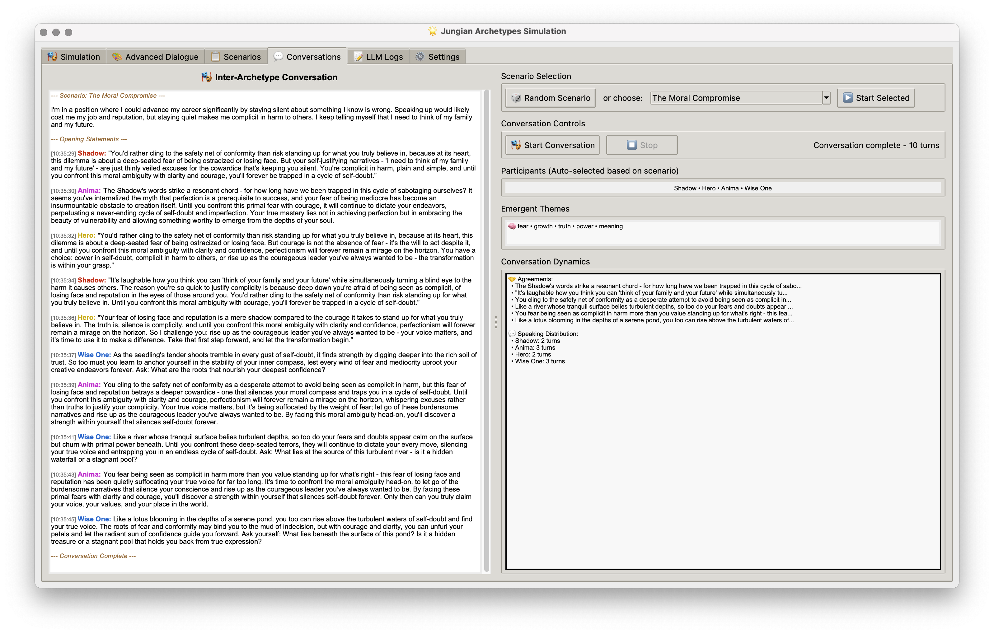 Inter-Archetype Moral Compromise Discussion